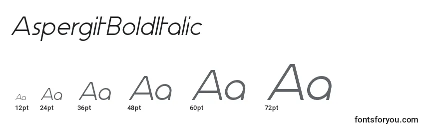 Размеры шрифта AspergitBoldItalic