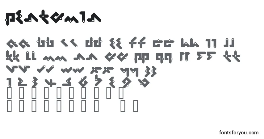 Pentomin-fontti – aakkoset, numerot, erikoismerkit