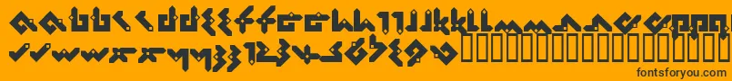 Pentomin Font – Black Fonts on Orange Background