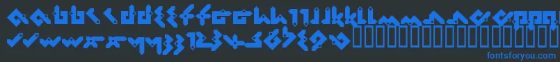 Pentomin Font – Blue Fonts on Black Background