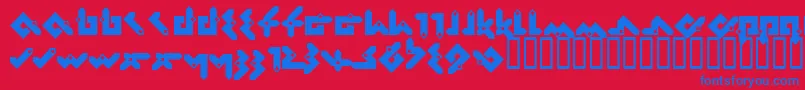 Pentomin Font – Blue Fonts on Red Background