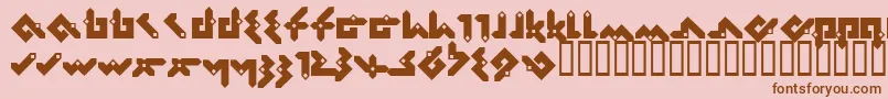 Pentomin Font – Brown Fonts on Pink Background