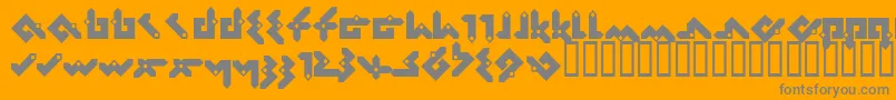 Pentomin Font – Gray Fonts on Orange Background