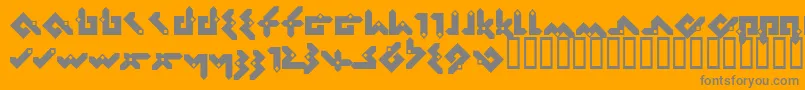 フォントPentomin – オレンジの背景に灰色の文字