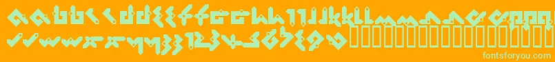 Pentomin Font – Green Fonts on Orange Background