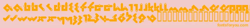Pentomin Font – Orange Fonts on Pink Background