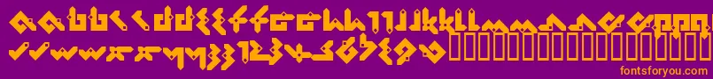 Pentomin Font – Orange Fonts on Purple Background