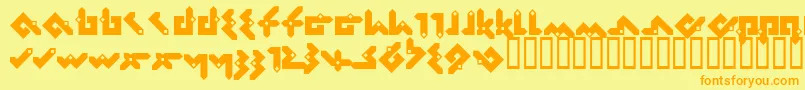 Pentomin Font – Orange Fonts on Yellow Background