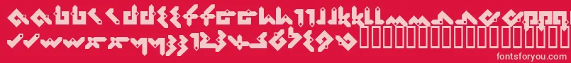 Pentomin Font – Pink Fonts on Red Background