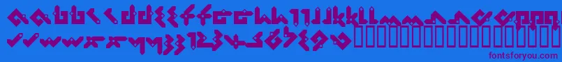 Pentomin Font – Purple Fonts on Blue Background