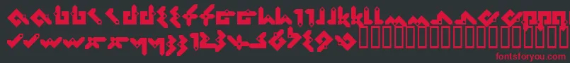 Pentomin Font – Red Fonts on Black Background
