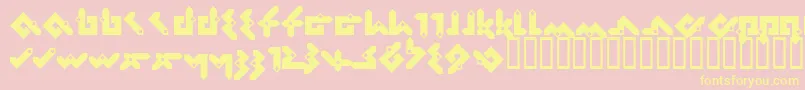 Pentomin Font – Yellow Fonts on Pink Background