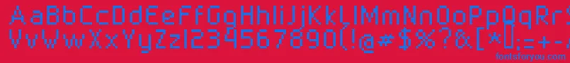 Czcionka Superbly 10 02 – niebieskie czcionki na czerwonym tle