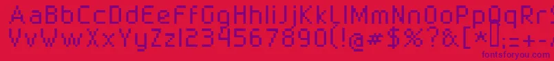 Czcionka Superbly 10 02 – fioletowe czcionki na czerwonym tle