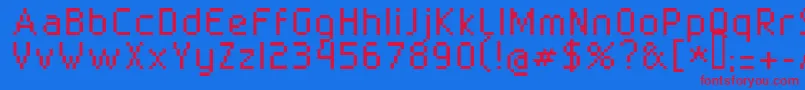Czcionka Superbly 10 02 – czerwone czcionki na niebieskim tle