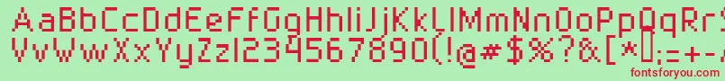 フォントSuperbly 10 02 – 赤い文字の緑の背景