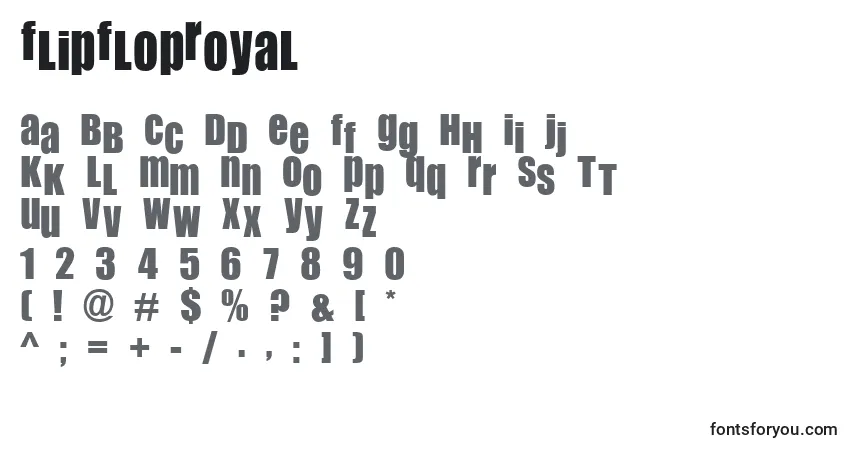 Schriftart FlipFlopRoyal – Alphabet, Zahlen, spezielle Symbole