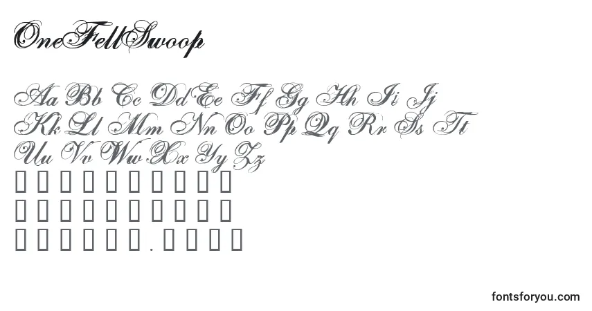 OneFellSwoop Font – alphabet, numbers, special characters
