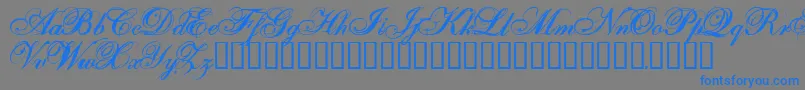 OneFellSwoop-Schriftart – Blaue Schriften auf grauem Hintergrund