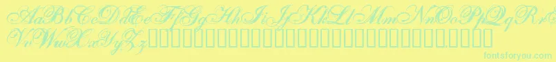 OneFellSwoop Font – Green Fonts on Yellow Background