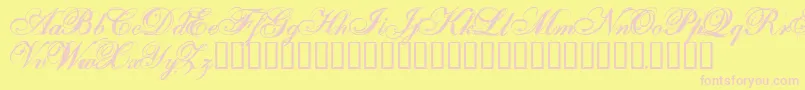 OneFellSwoop-Schriftart – Rosa Schriften auf gelbem Hintergrund