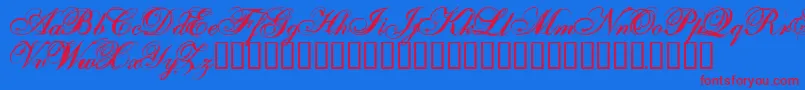 OneFellSwoop Font – Red Fonts on Blue Background
