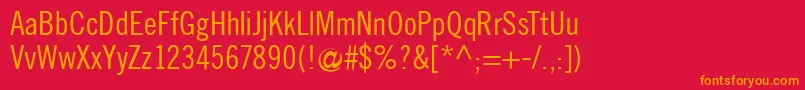 Traditionellsans Font – Orange Fonts on Red Background