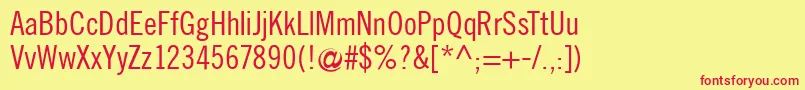 Traditionellsans Font – Red Fonts on Yellow Background