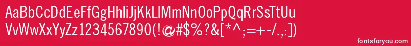 Traditionellsans Font – White Fonts on Red Background