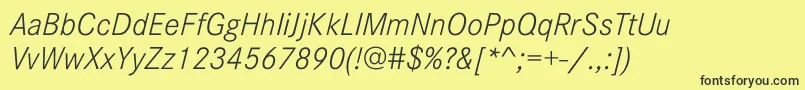 CorporateSW10LightItalic Font – Black Fonts on Yellow Background
