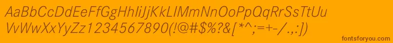 Lisätietoja CorporateSW10LightItalic-fontista CorporateSW10LightItalic-fontti – ruskeat fontit oranssilla taustalla