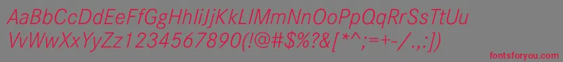 CorporateSW10LightItalic Font – Red Fonts on Gray Background