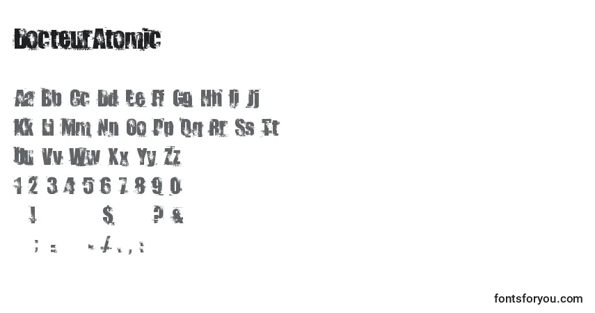 Шрифт DocteurAtomic – алфавит, цифры, специальные символы