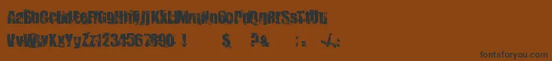 Weitere Informationen zur DocteurAtomic-Schriftart DocteurAtomic-Schriftart – Schwarze Schriften auf braunem Hintergrund