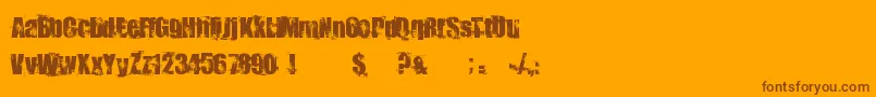 DocteurAtomic-Schriftart – Braune Schriften auf orangefarbenem Hintergrund