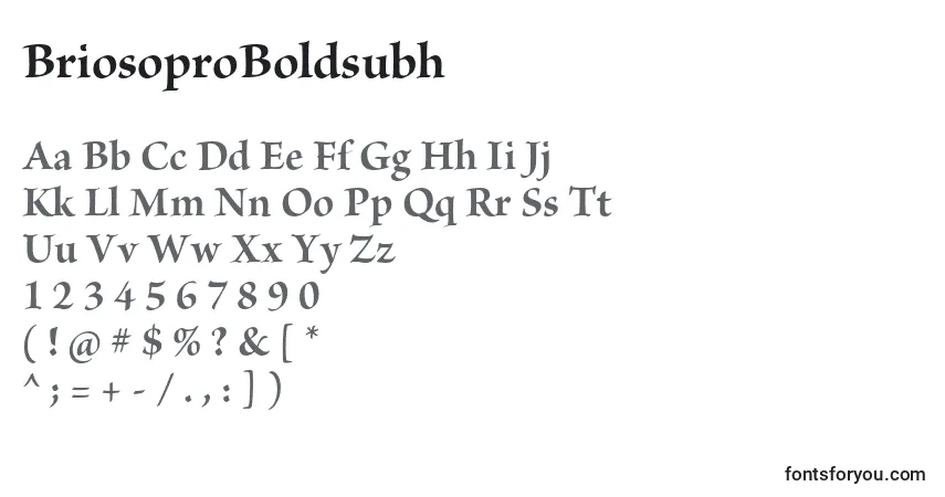 Шрифт BriosoproBoldsubh – алфавит, цифры, специальные символы