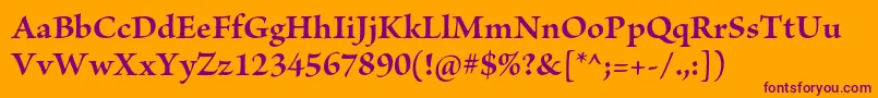 BriosoproBoldsubh Font – Purple Fonts on Orange Background