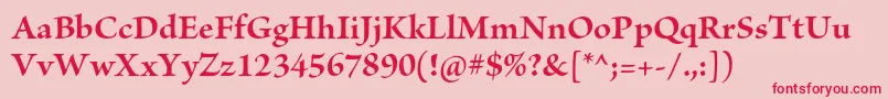 BriosoproBoldsubh Font – Red Fonts on Pink Background