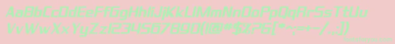 SfTheraminGothicBoldOblique-Schriftart – Grüne Schriften auf rosa Hintergrund