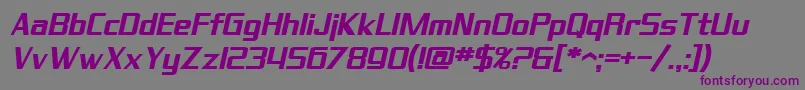 Шрифт SfTheraminGothicBoldOblique – фиолетовые шрифты на сером фоне