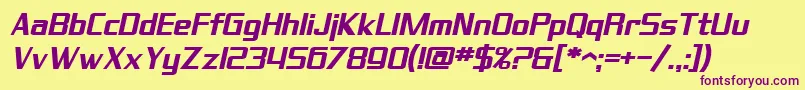SfTheraminGothicBoldOblique Font – Purple Fonts on Yellow Background