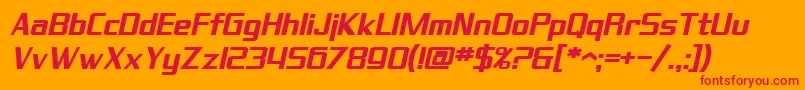 SfTheraminGothicBoldOblique Font – Red Fonts on Orange Background