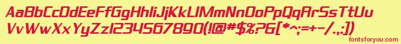 SfTheraminGothicBoldOblique Font – Red Fonts on Yellow Background