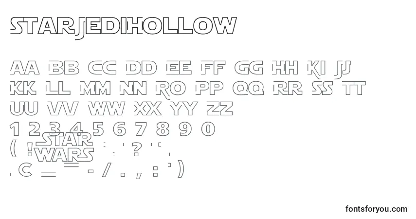 Schriftart StarJediHollow – Alphabet, Zahlen, spezielle Symbole