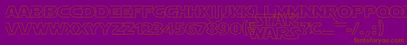 StarJediHollow-Schriftart – Braune Schriften auf violettem Hintergrund