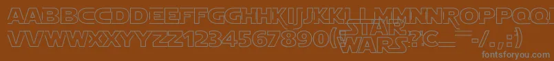 フォントStarJediHollow – 茶色の背景に灰色の文字