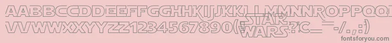 StarJediHollow Font – Gray Fonts on Pink Background