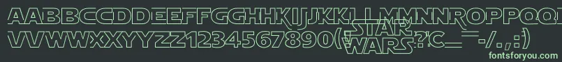 StarJediHollow Font – Green Fonts on Black Background