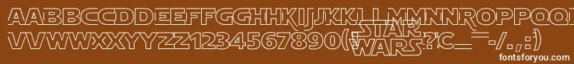 Шрифт StarJediHollow – белые шрифты на коричневом фоне