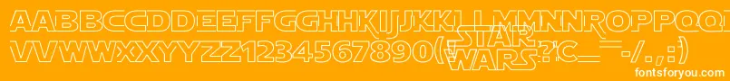 StarJediHollow Font – White Fonts on Orange Background